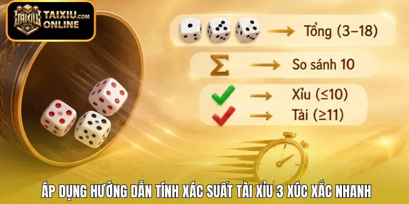 Áp dụng hướng dẫn tính xác suất Tài Xỉu 3 xúc xắc nhanh